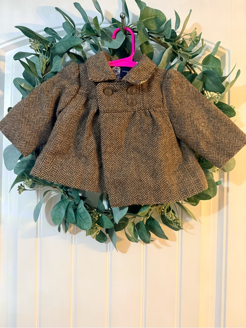 🌿4/$25 • GAP Herringbone Brown Wool Pea Coat